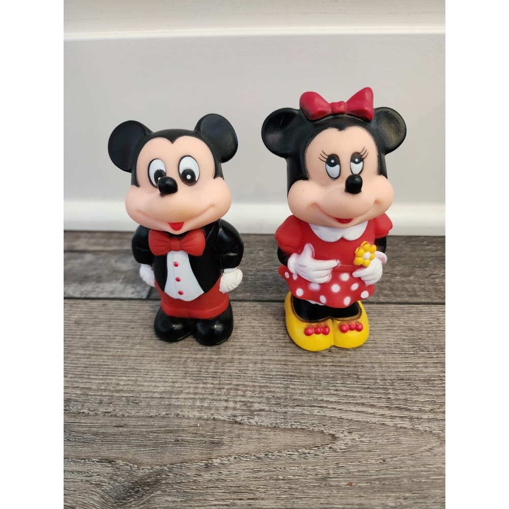 Vtg Mickey & Minnie Mouse Walt Disney Company 1986 Tootsie Toy Made In Thailand